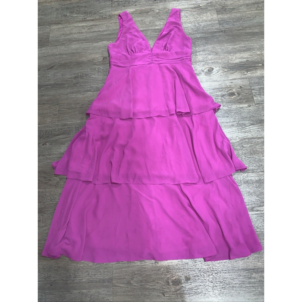Lulus Womens XL Purple Tiered V-Neck Sleeveless Chiffon Maxi Dress NWT